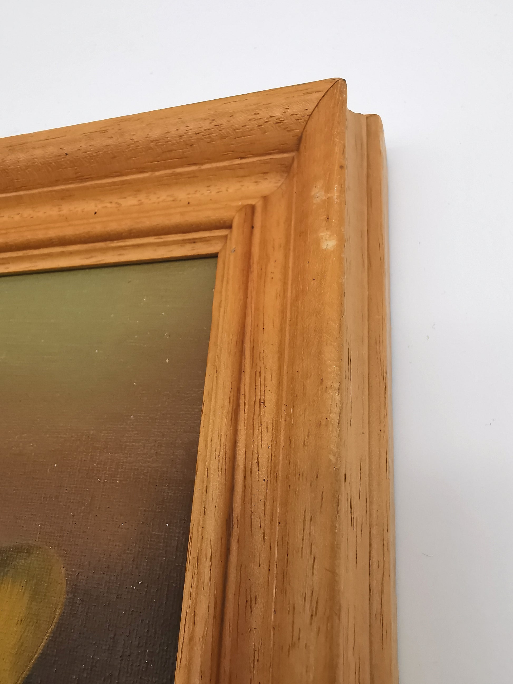 Fruit Still Life Oil Painting in Wooden Frame, Signed K. Cotton