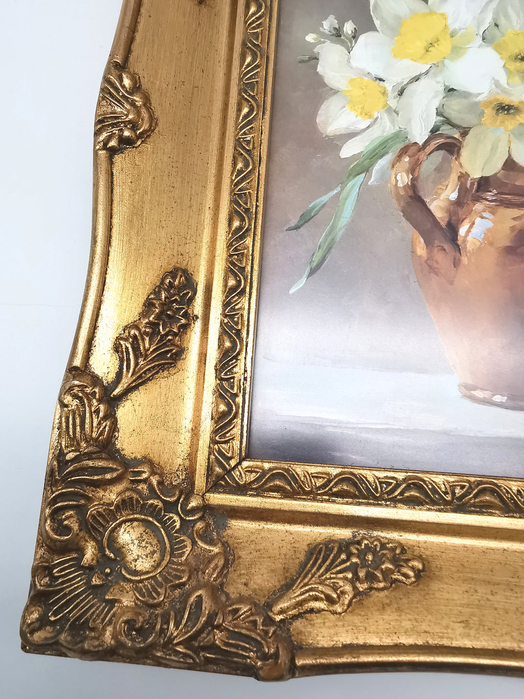 Framed Anne Cotterill Daffodils in Cider Jug Floral Fine Art Print