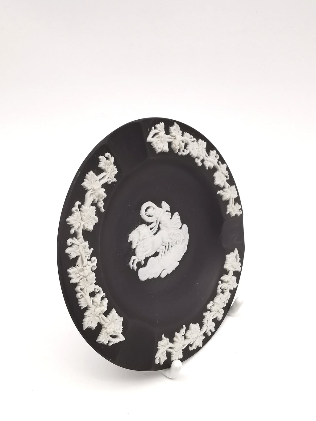 Vintage Wedgwood Black Jasperware Chariot Small Trinket Dish/ Ashtray