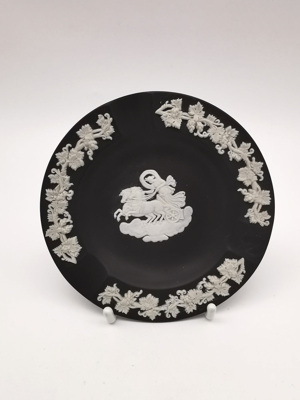 Vintage Wedgwood Black Jasperware Chariot Small Trinket Dish/ Ashtray