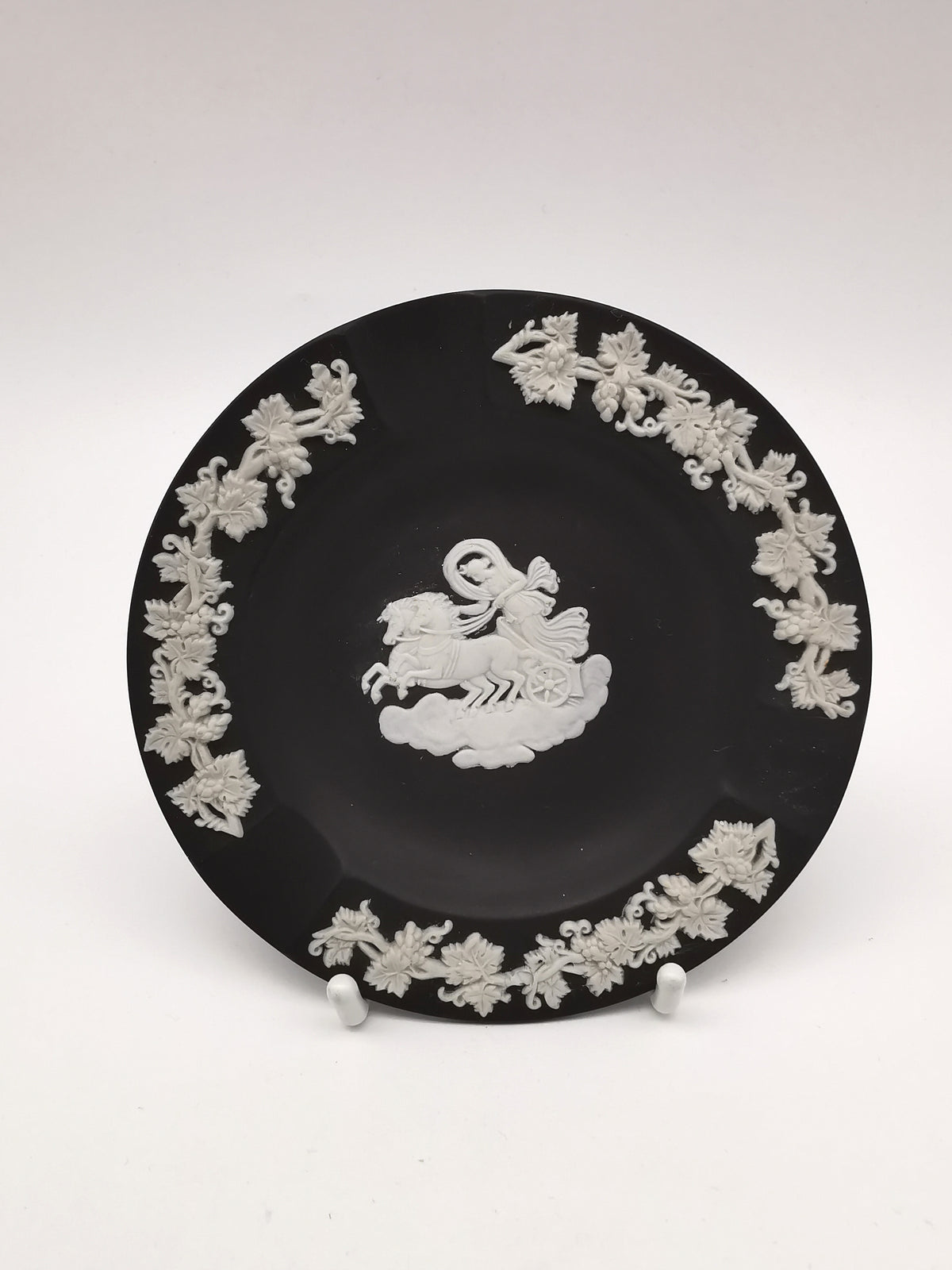 Vintage Wedgwood Black Jasperware Chariot Small Trinket Dish/ Ashtray