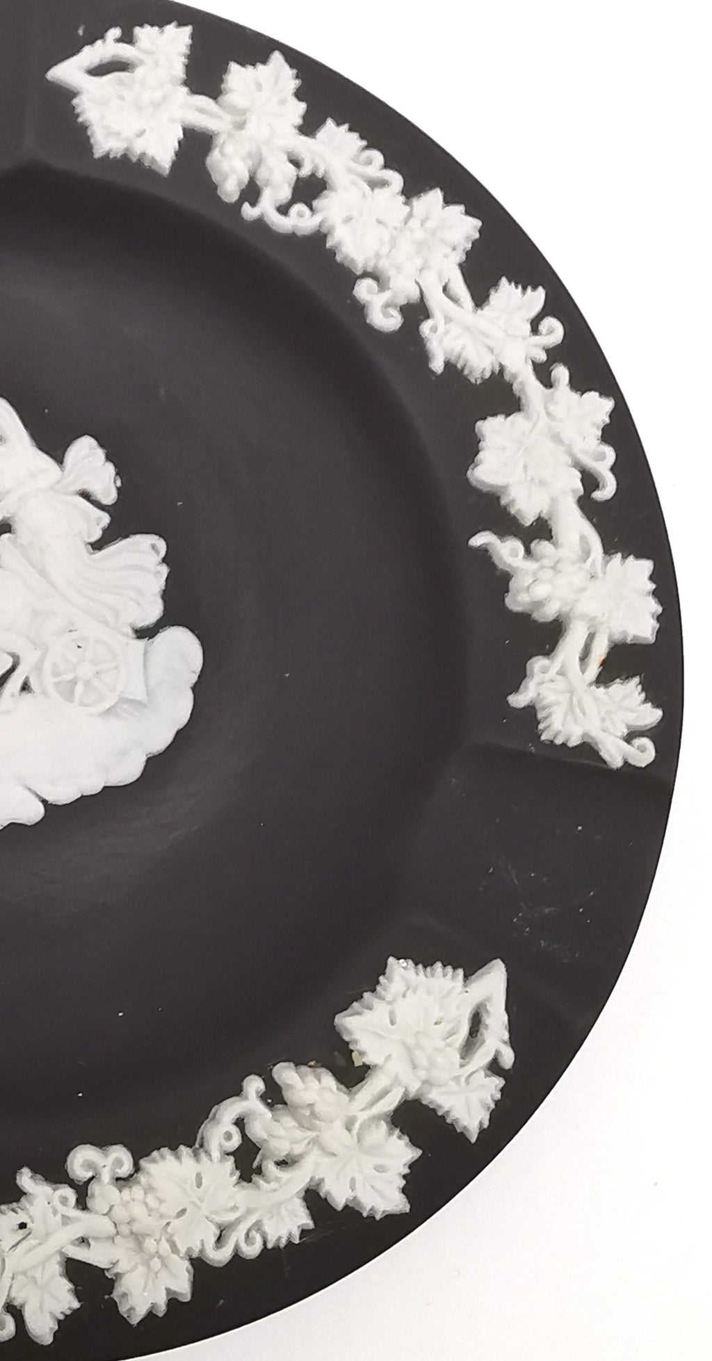 Vintage Wedgwood Black Jasperware Chariot Small Trinket Dish/ Ashtray