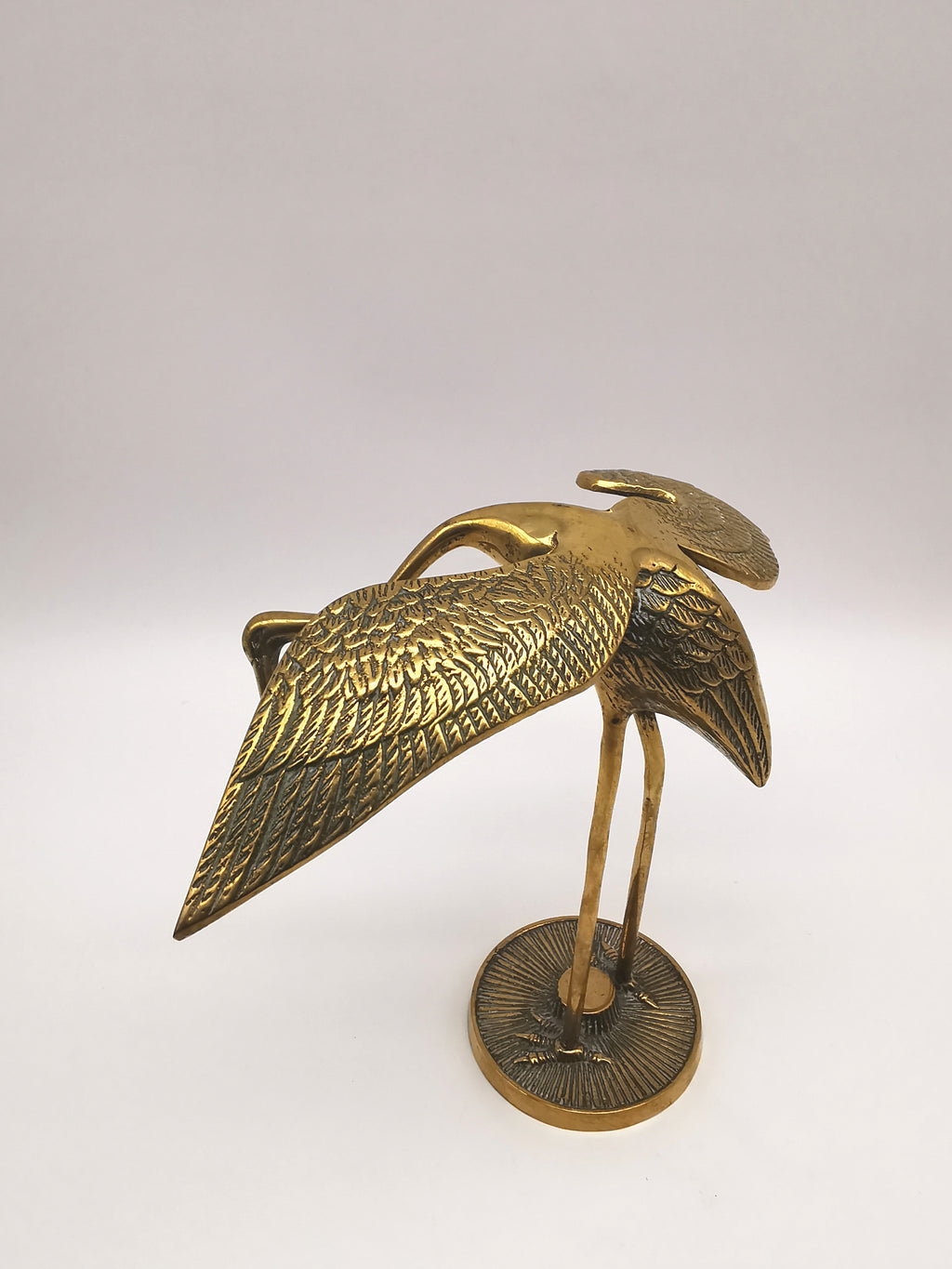 Vintage Brass Crane/ Heron Figurines Pair - Mid Century Birds Statues