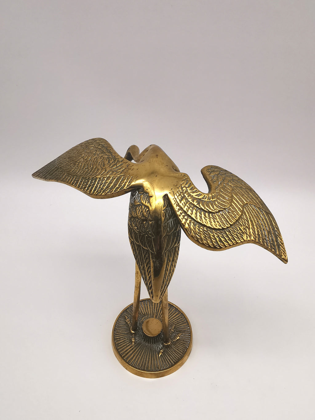 Vintage Brass Crane/ Heron Figurines Pair - Mid Century Birds Statues