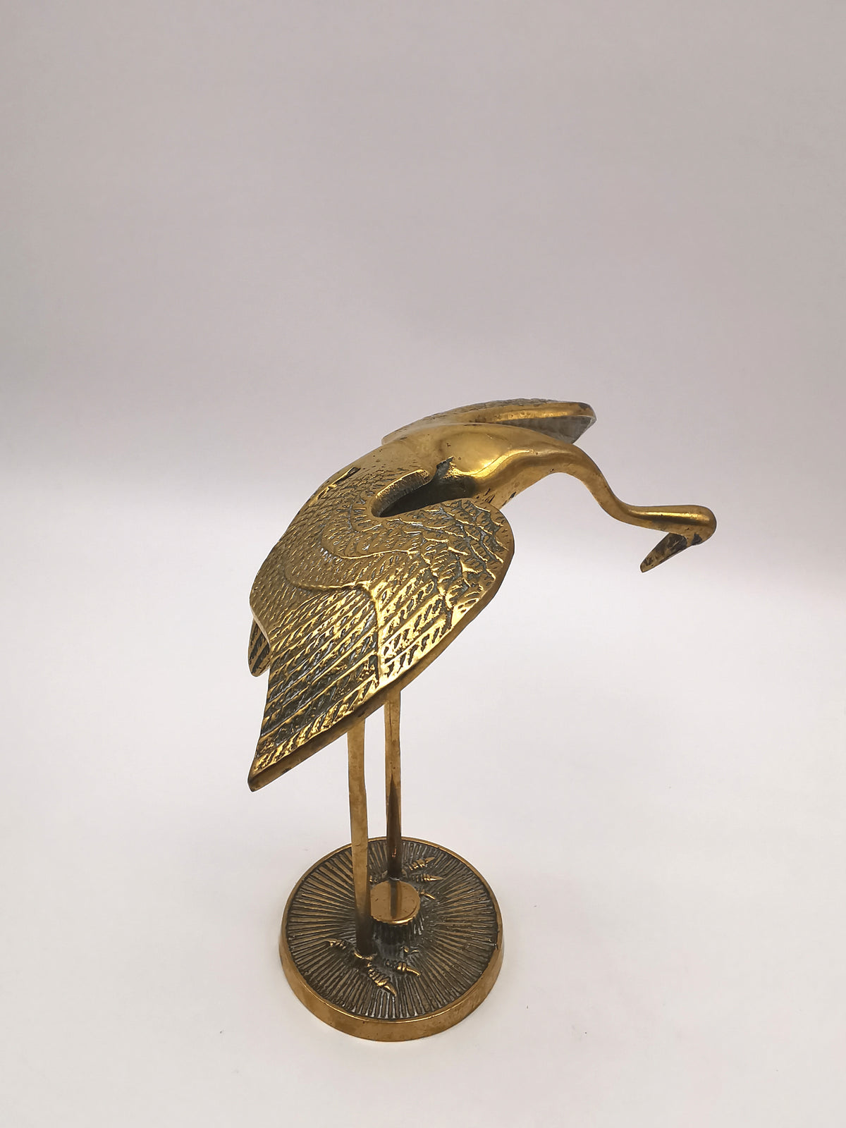 Vintage Brass Crane/ Heron Figurines Pair - Mid Century Birds Statues