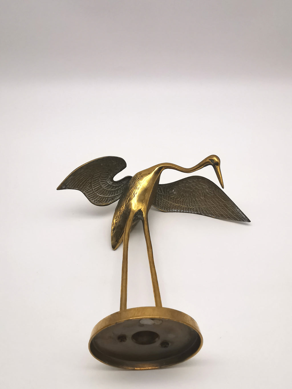 Vintage Brass Crane/ Heron Figurines Pair - Mid Century Birds Statues