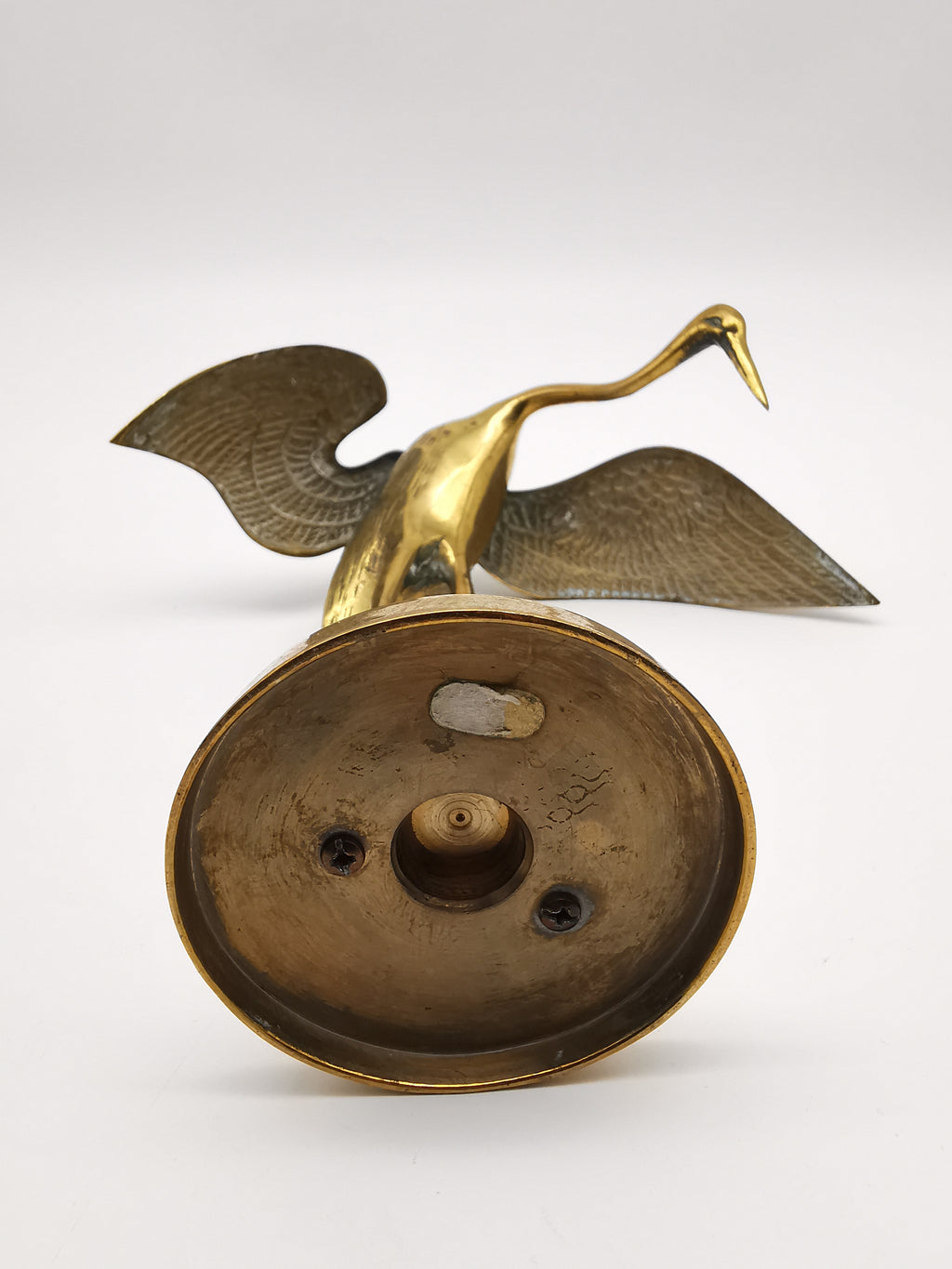 Vintage Brass Crane/ Heron Figurines Pair - Mid Century Birds Statues