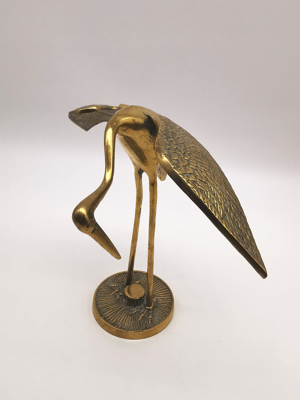 Vintage Brass Crane/ Heron Figurines Pair - Mid Century Birds Statues