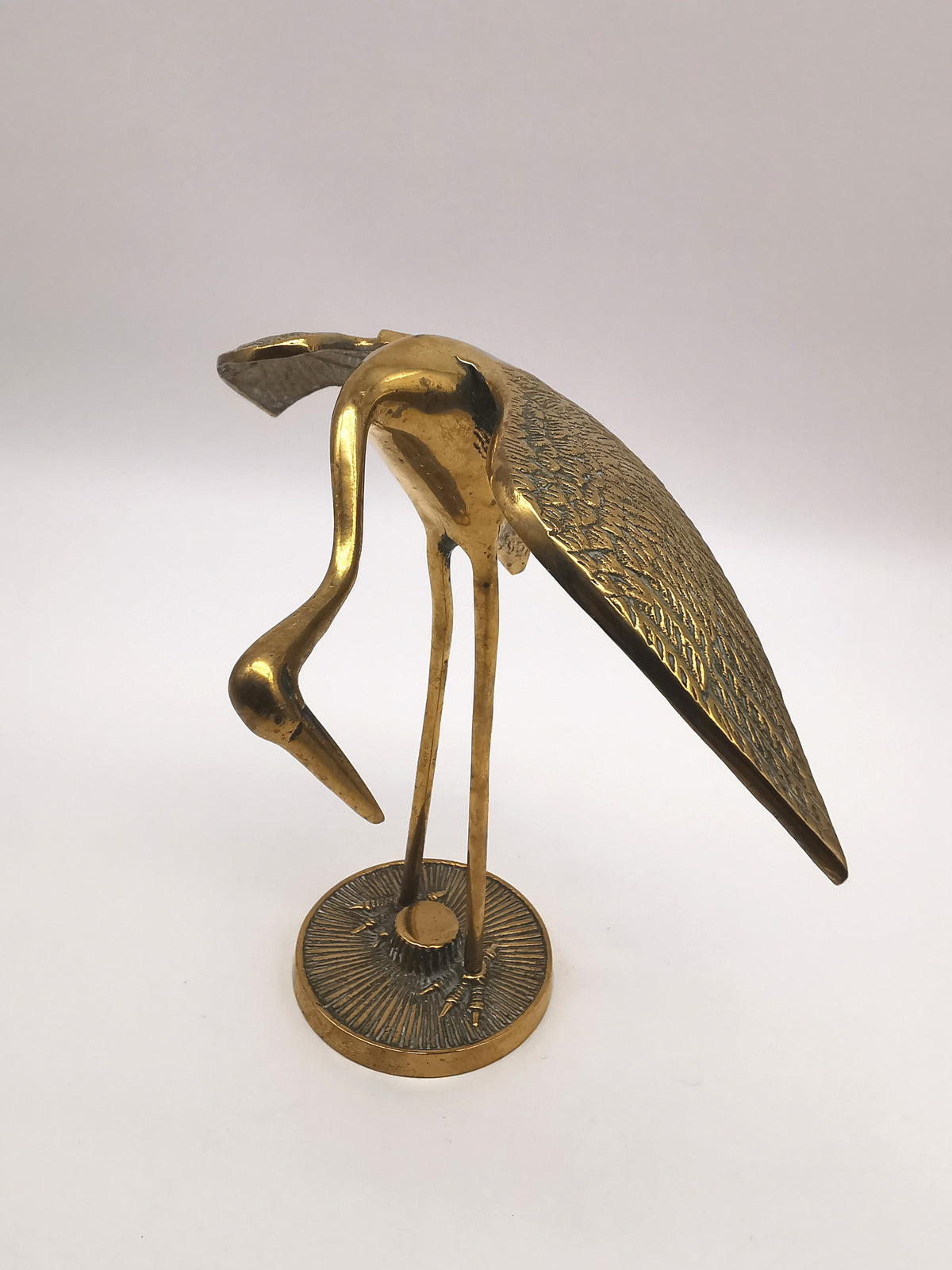 Vintage Brass Crane/ Heron Figurines Pair - Mid Century Birds Statues
