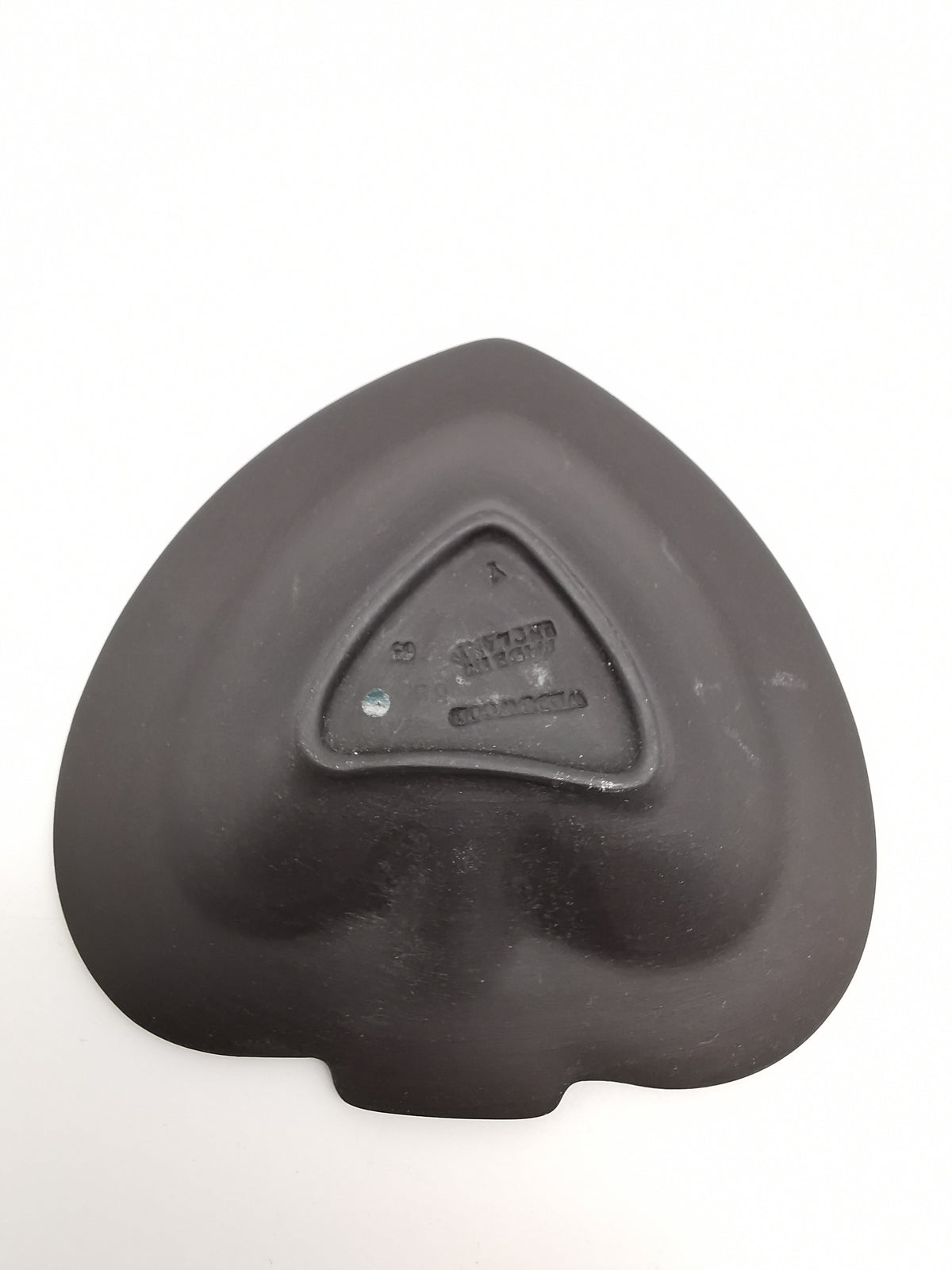 Vintage Wedgwood Black Basalt Spade Pin Dish- Classical Relief