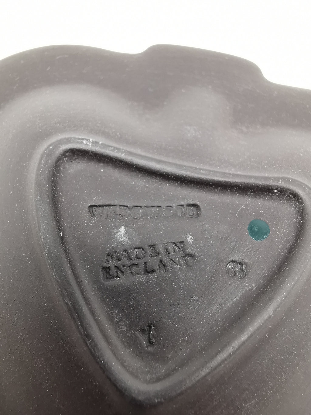 Vintage Wedgwood Black Basalt Spade Pin Dish- Classical Relief