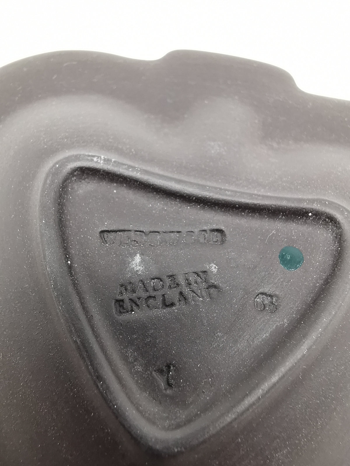 Vintage Wedgwood Black Basalt Spade Pin Dish- Classical Relief