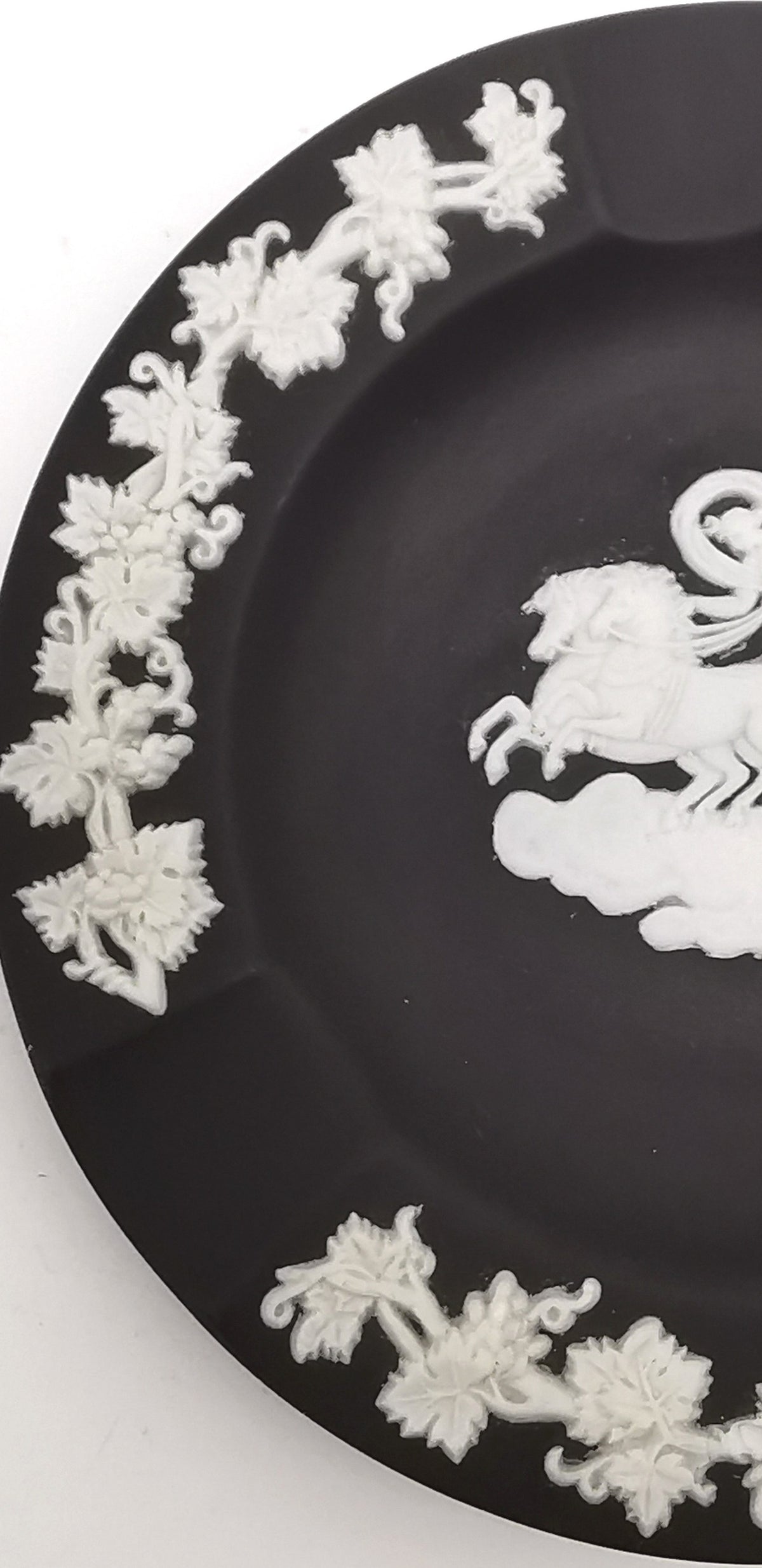 Vintage Wedgwood Black Jasperware Chariot Small Trinket Dish/ Ashtray