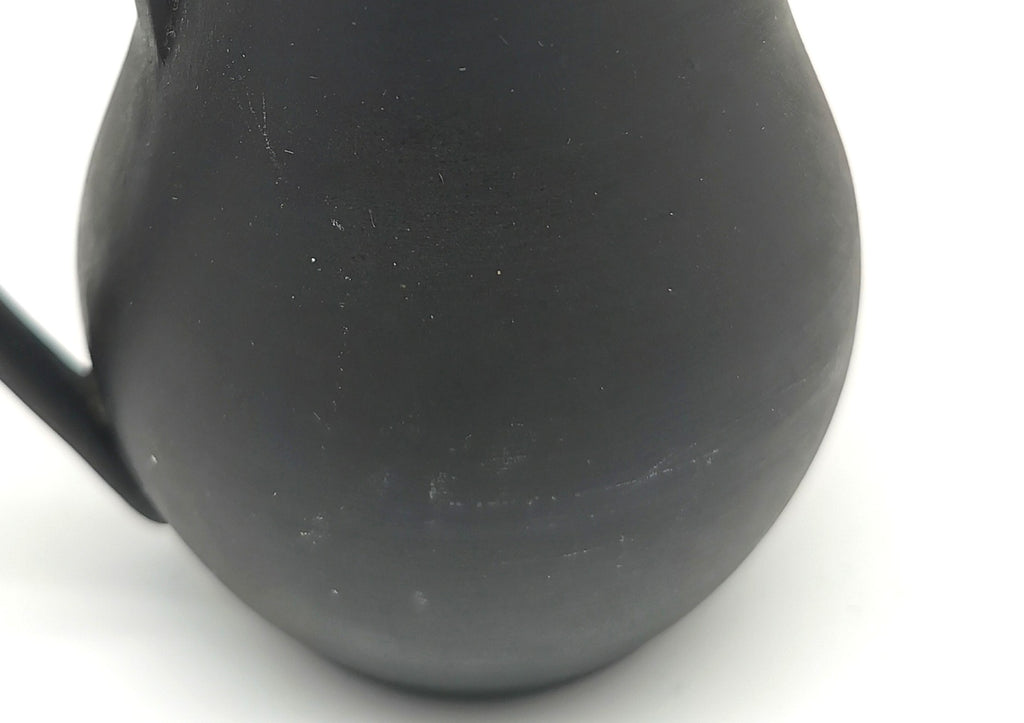 Vintage Wedgwood Black Basalt Miniature Cream Jug - Art Deco Matte Black Stoneware