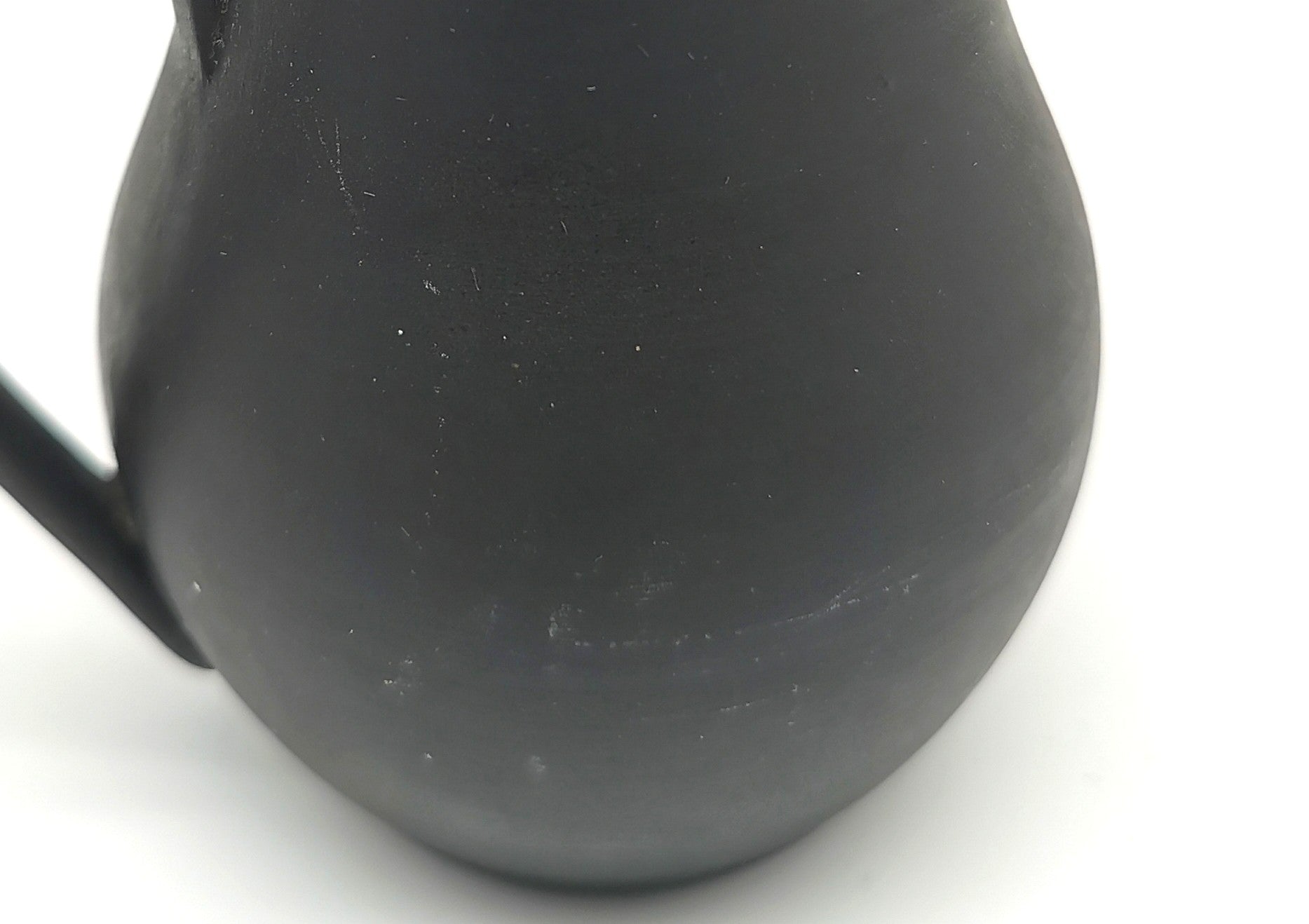 Vintage Wedgwood Black Basalt Miniature Cream Jug - Art Deco Matte Black Stoneware